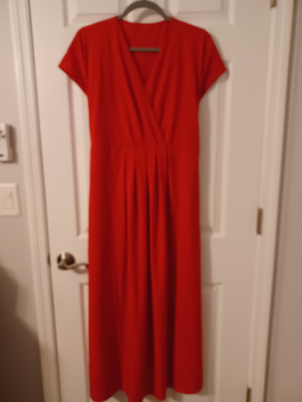 Halara Wrap-Style Midi Dress Red